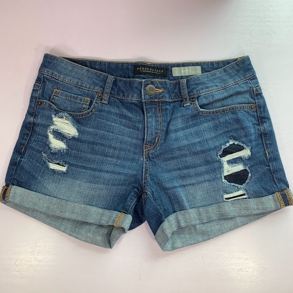 Aeropostale Pants - Aeropostale distresses denim midi jean shorts